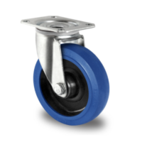 Swivel 125mm Blue Elastic Castor