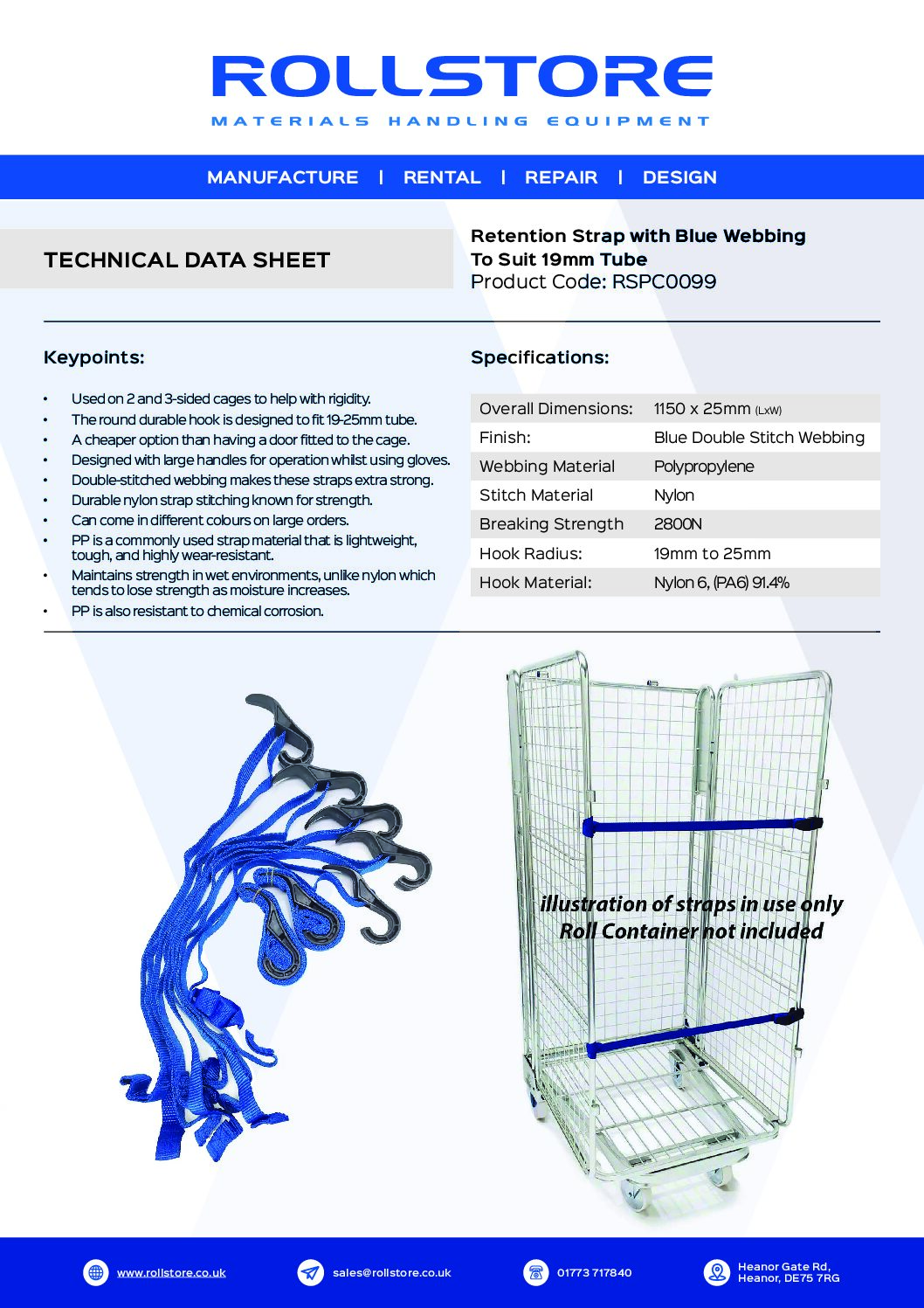 Blue Nylon Retention Straps - Image 2