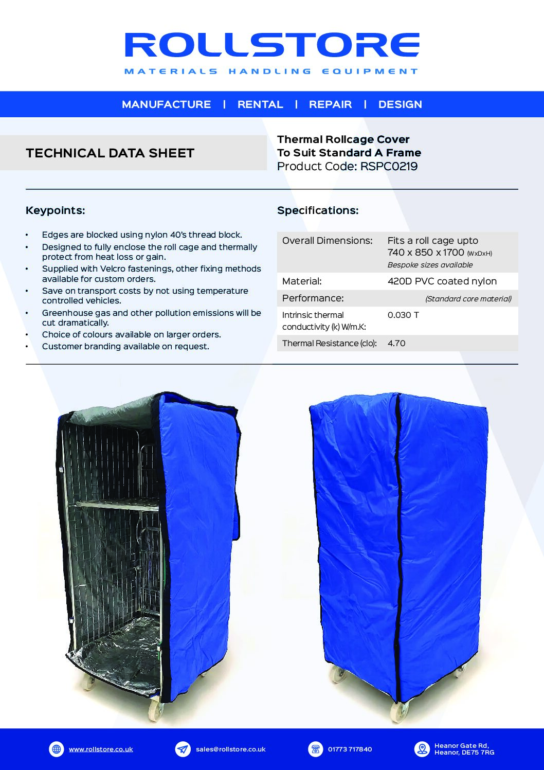 Roll Container Thermal Cover - Image 3