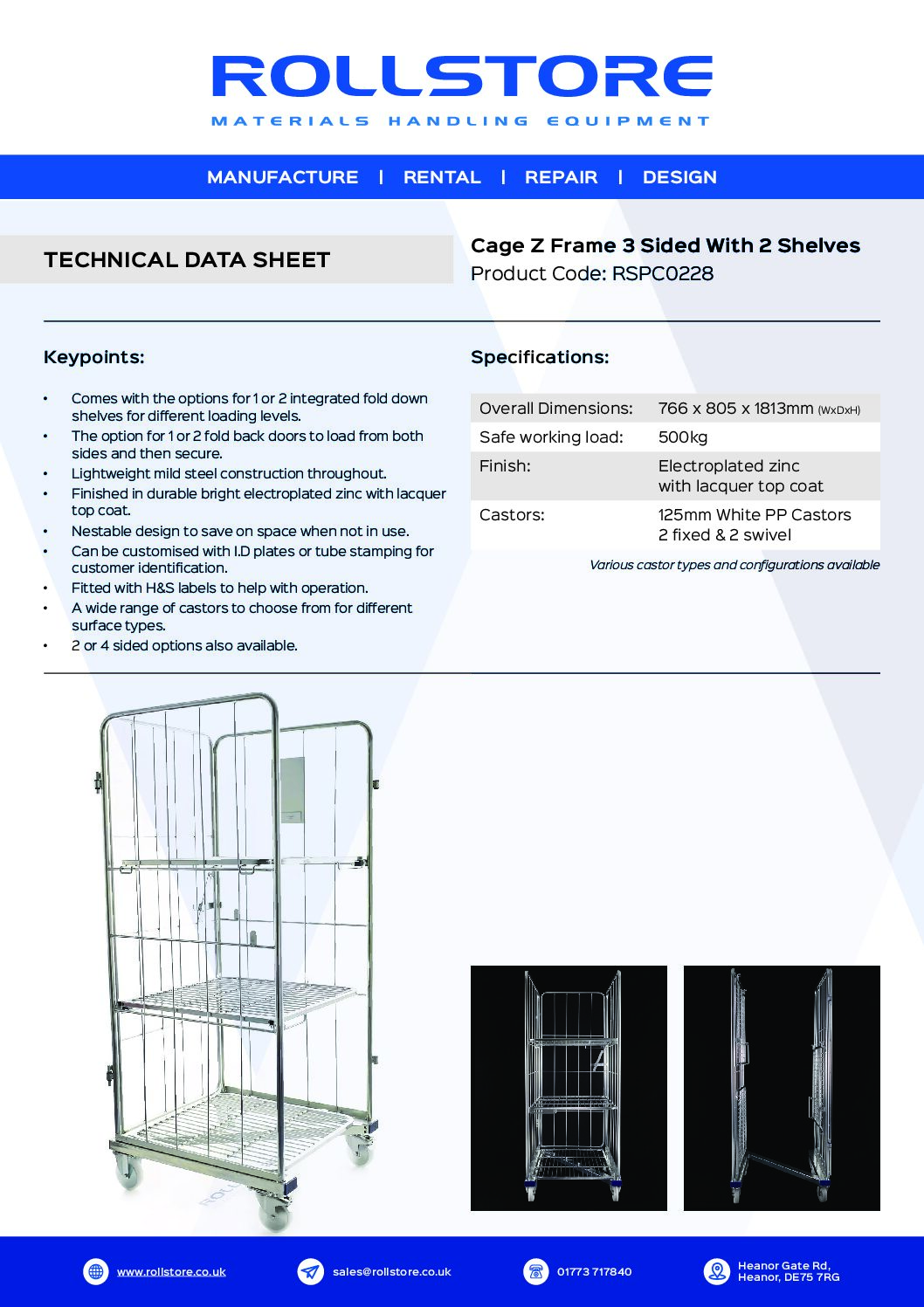3 Sided Roll Container 'Z Frame' - Image 5