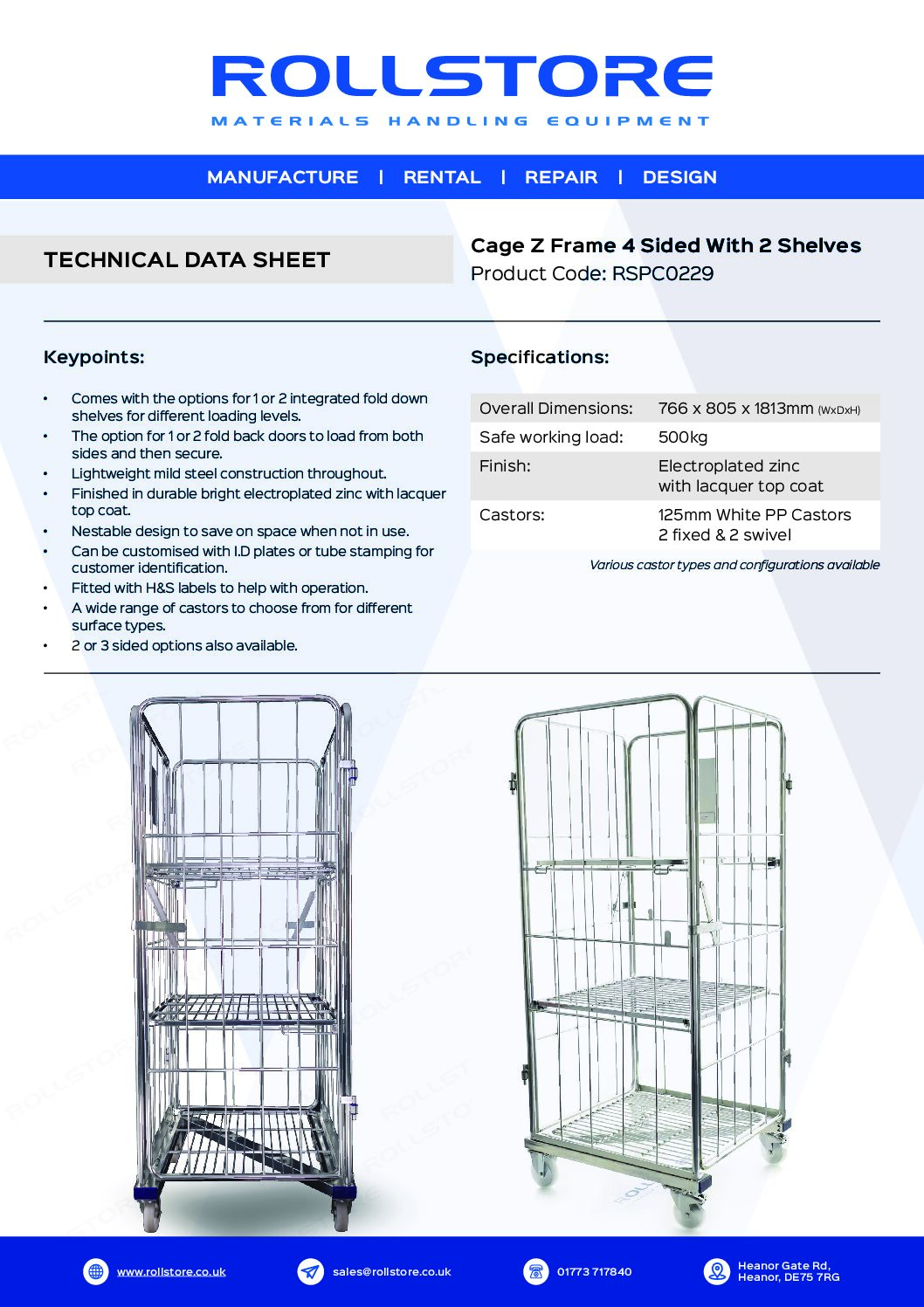 4 Sided Roll Container 'Z Frame' - Image 2