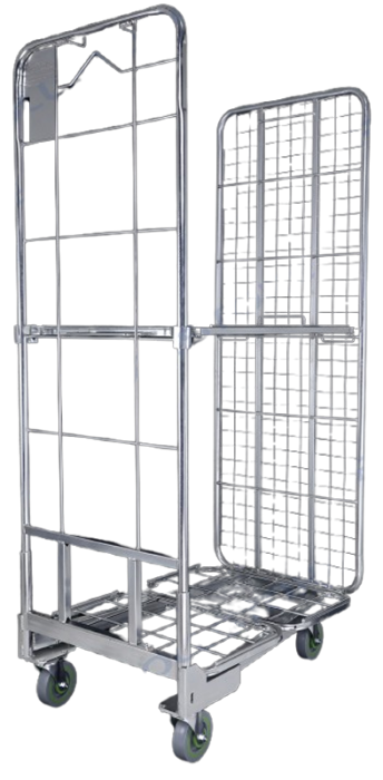 2-sided Folding A Frame Roll Container<br>with adjustable shelf - Image 2
